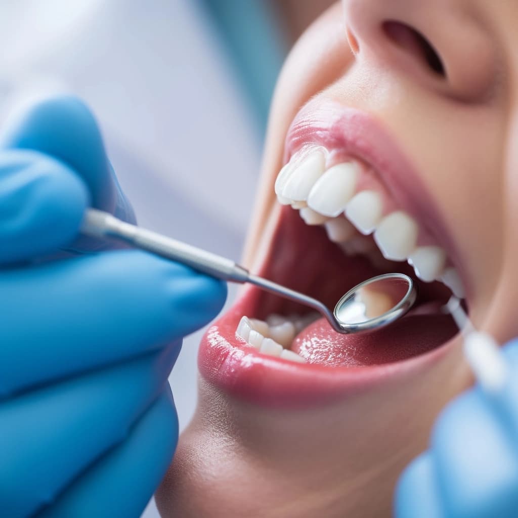 Paciente em atendimento, mostrando a ação do dentista.